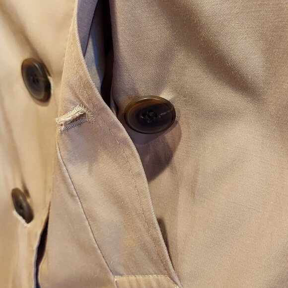 Victorias Secret Womens 4 Double Breasted Trench Coat Belted Jacket FLAW no belt - Picture 12 of 16